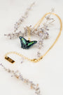 Tiny Flutter in Green Necklace