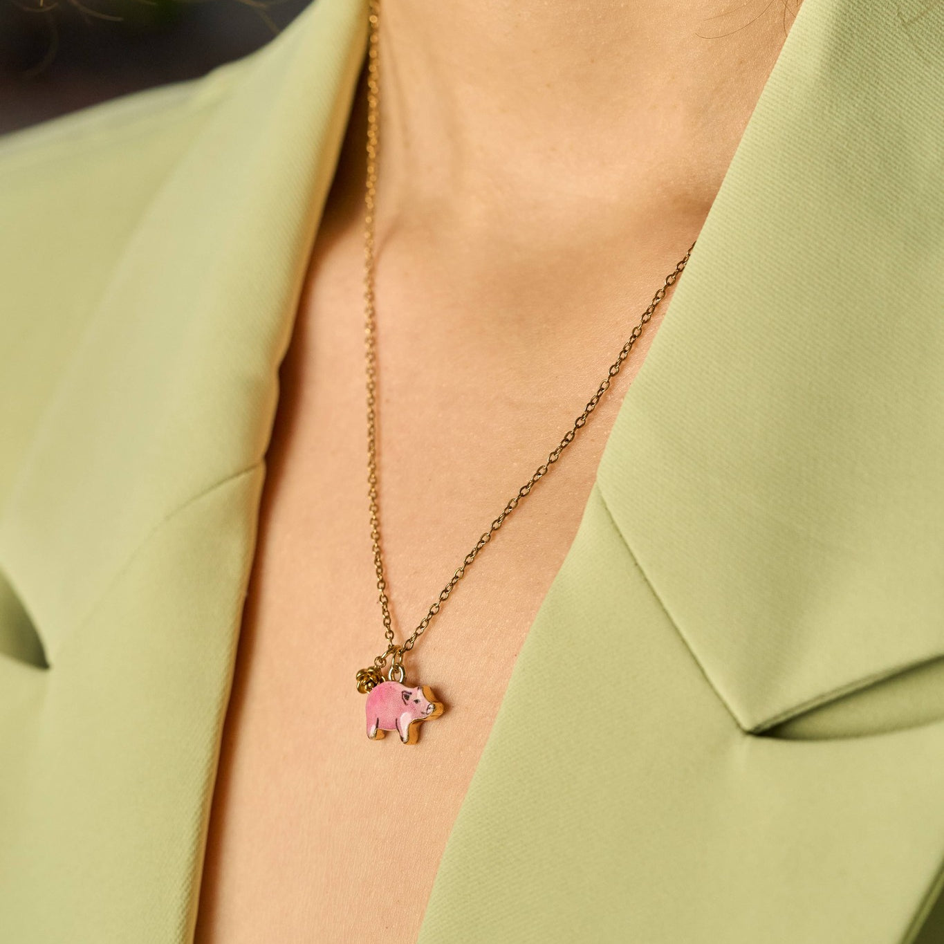 Storybook Necklace, Pig