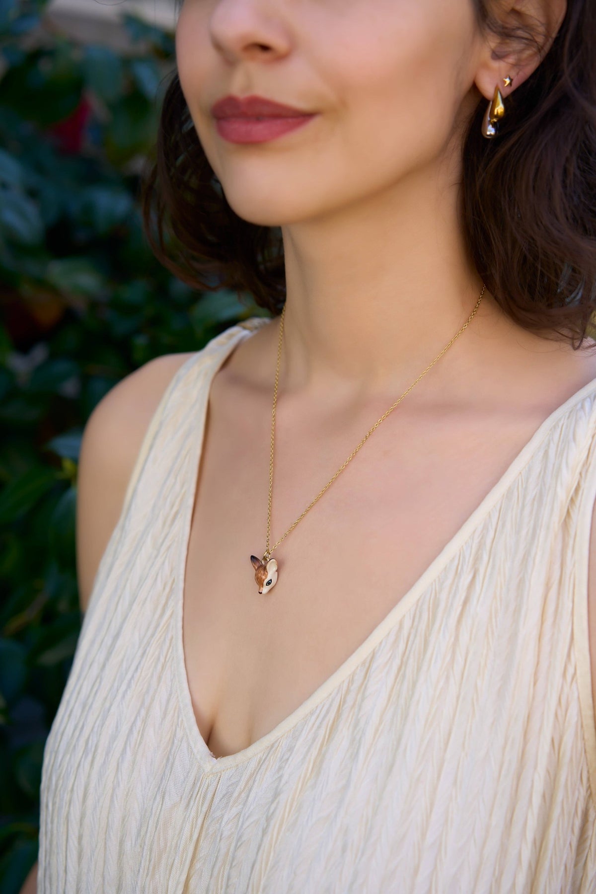 Tiny Deer Head Necklace