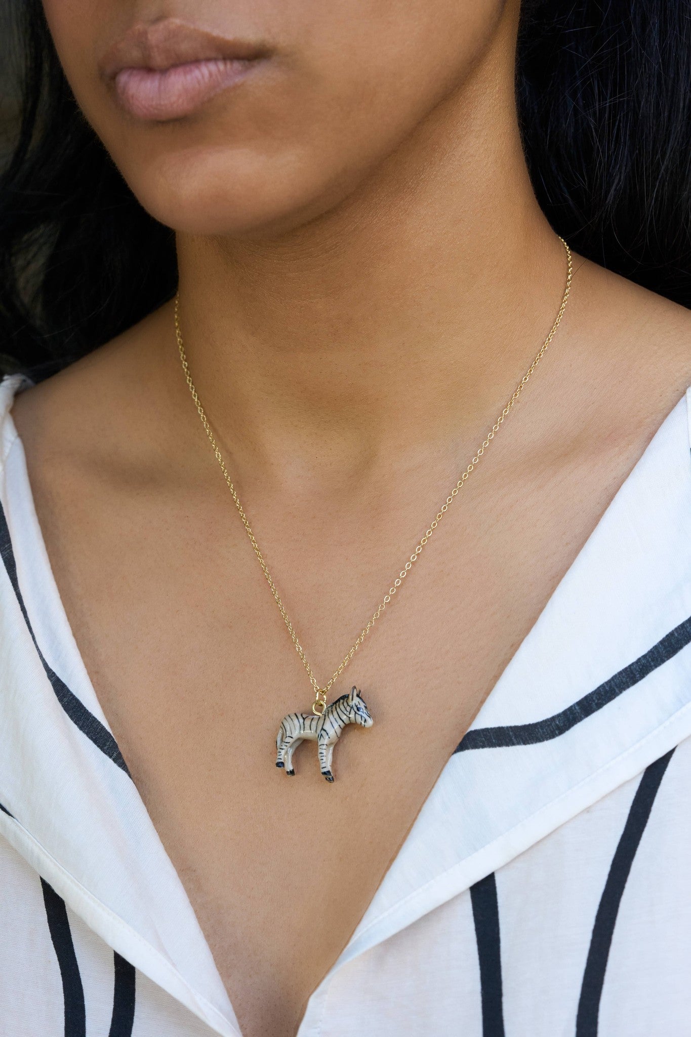 Tiny Zebra Necklace