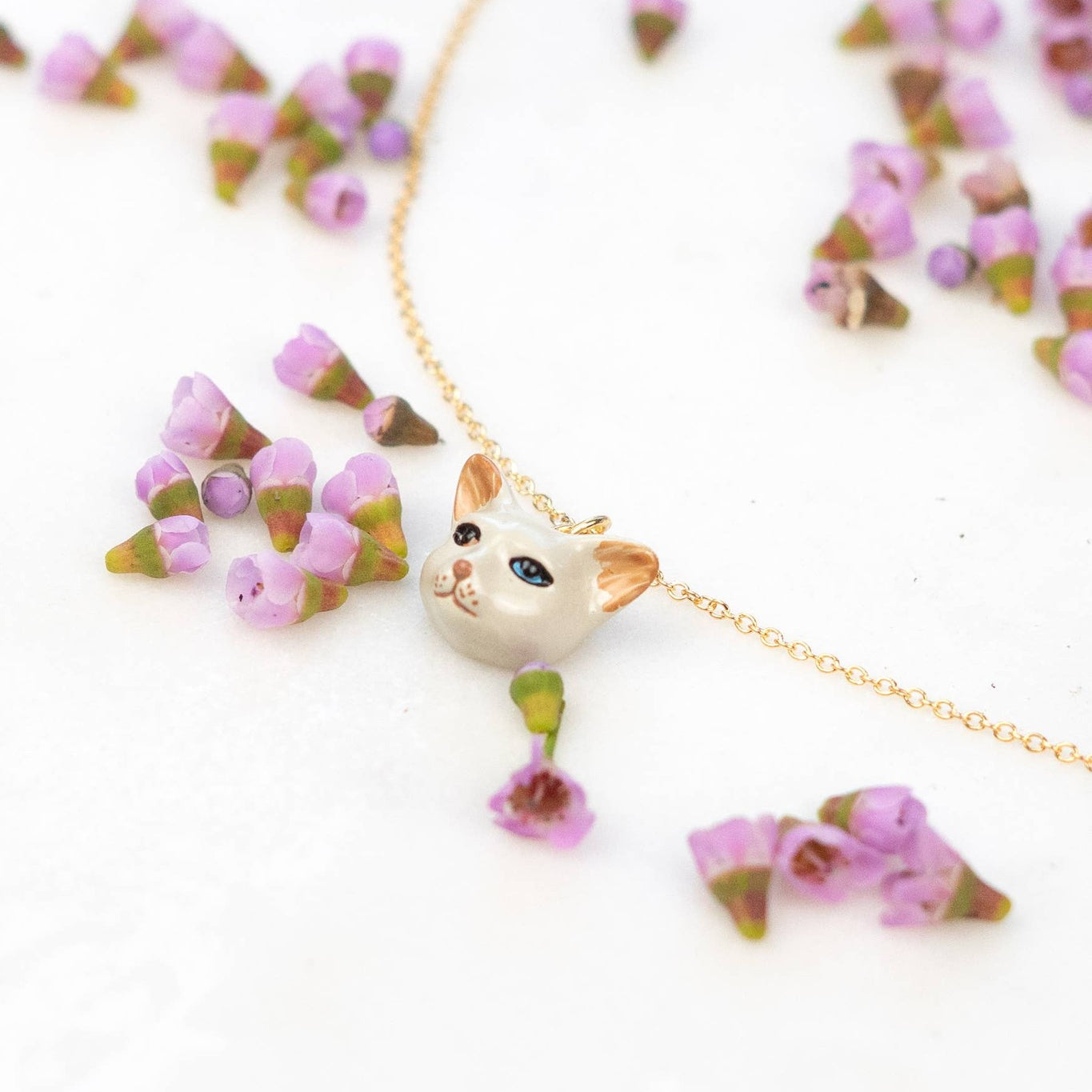 Tiny George Cat Head Necklace
