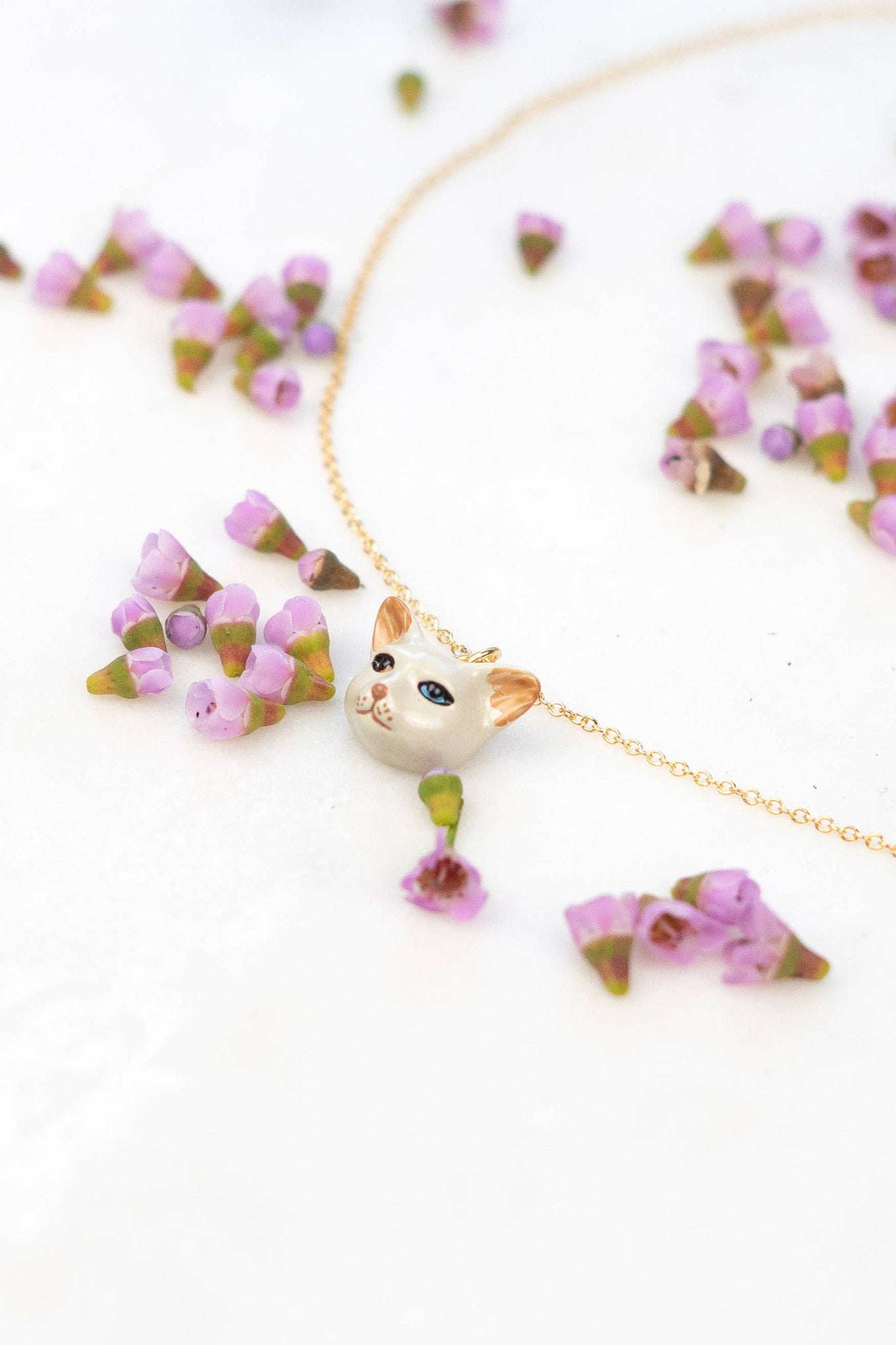 Tiny George Cat Head Necklace