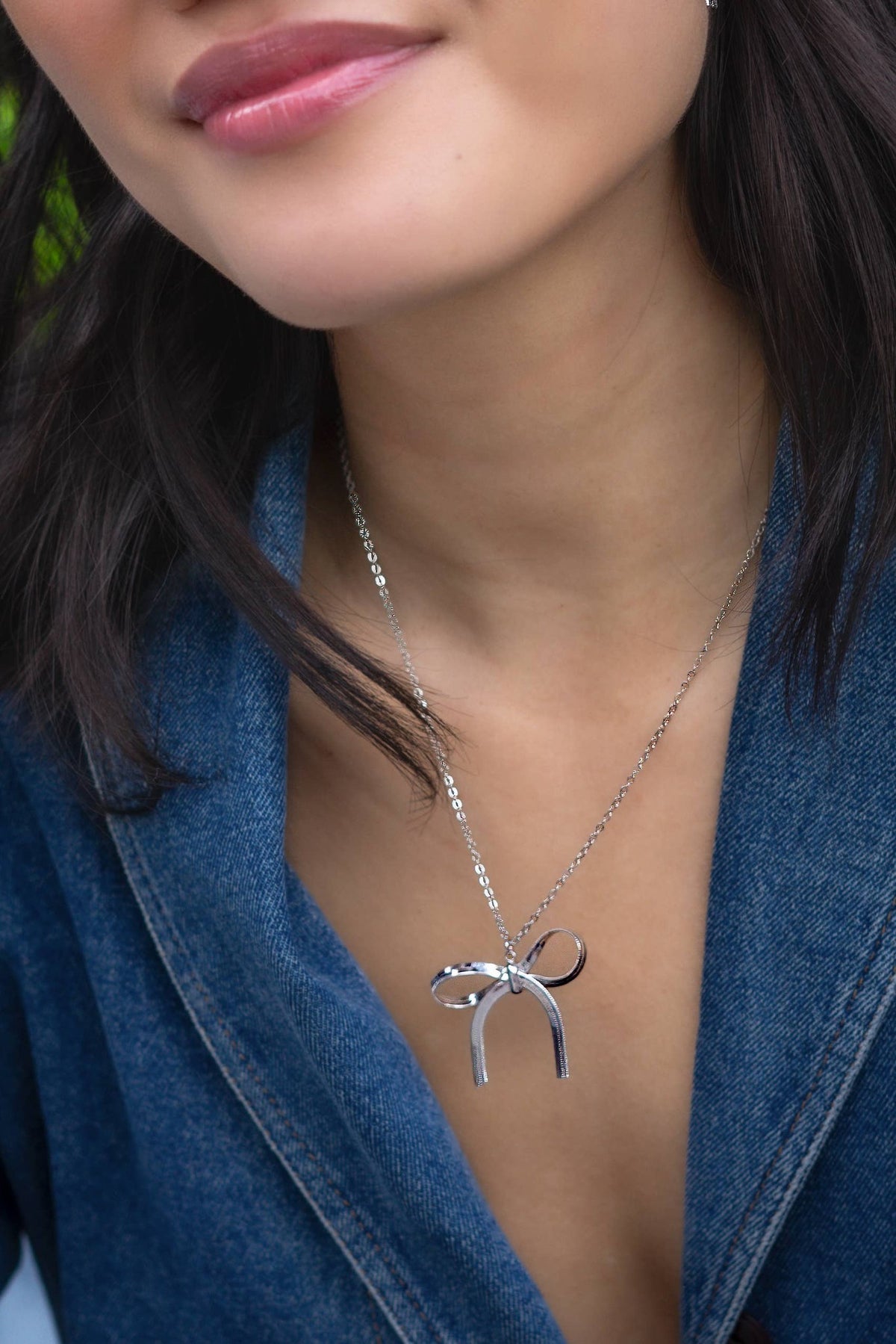 The Bow is Mine Necklace, Silver