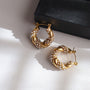 Twisted Faux Pearl Hoop Earrings, 18k gold plated
