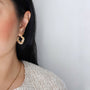 Twisted Faux Pearl Hoop Earrings, 18k gold plated