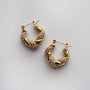 Twisted Faux Pearl Hoop Earrings, 18k gold plated