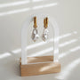 Faux Pearl Drop Huggie Hoops, 18k gold plated