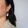Faux Pearl Drop Huggie Hoops, 18k gold plated