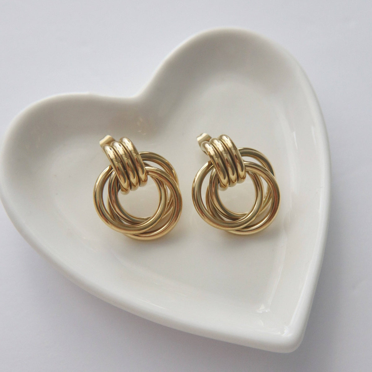 Knot Statement Earrings, 18k gold plated