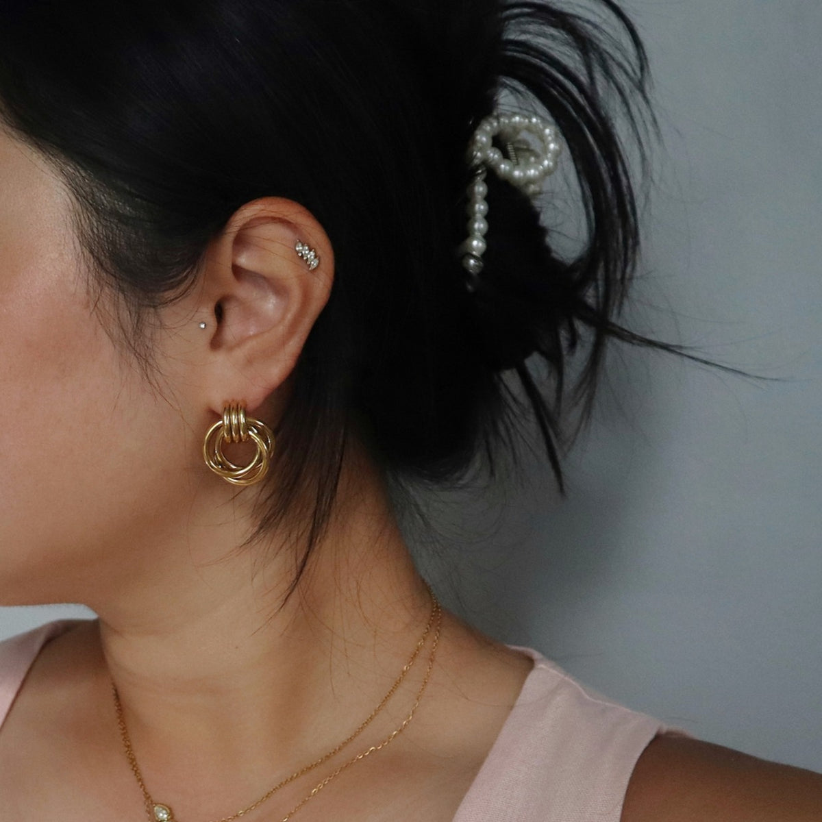 Knot Statement Earrings, 18k gold plated