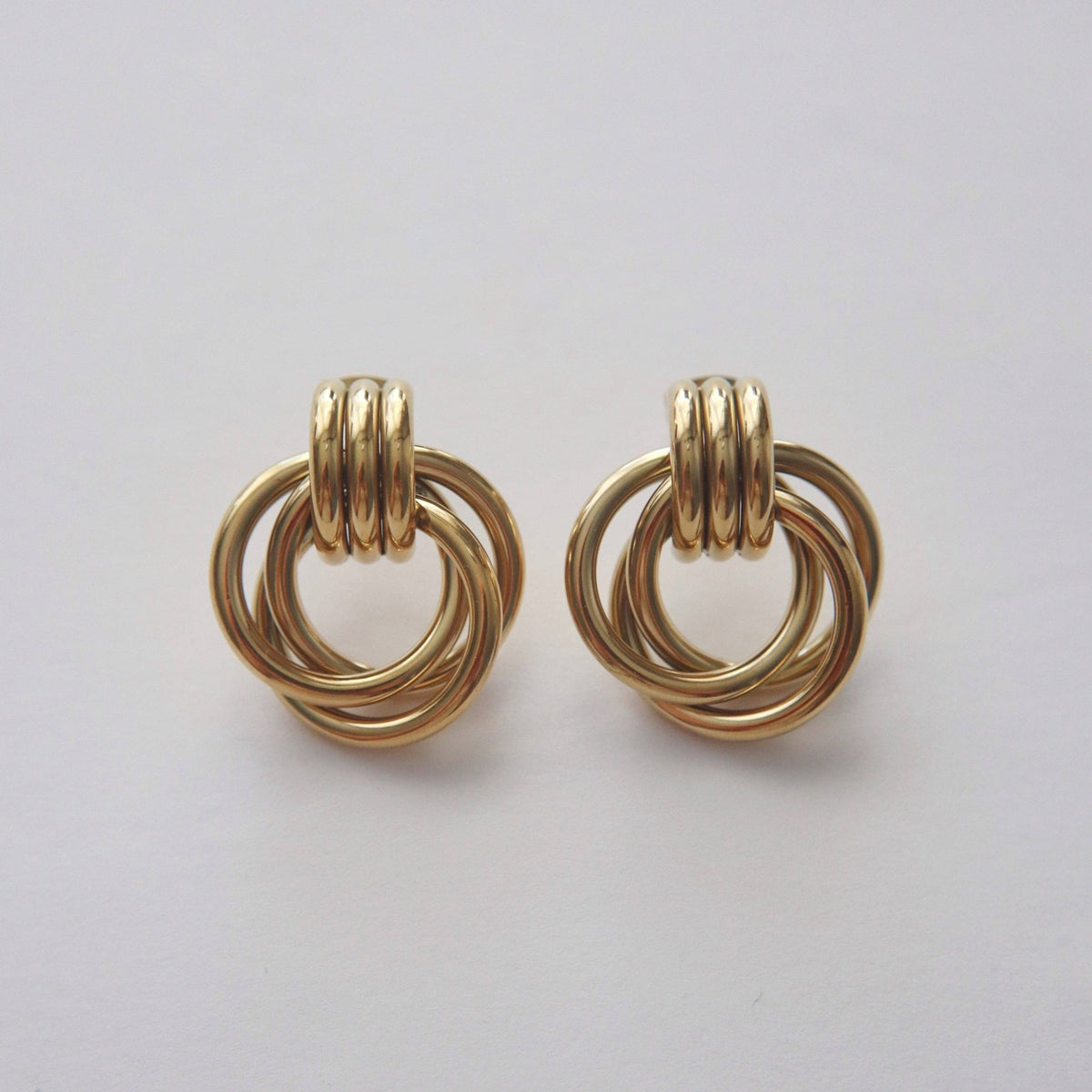 Knot Statement Earrings, 18k gold plated