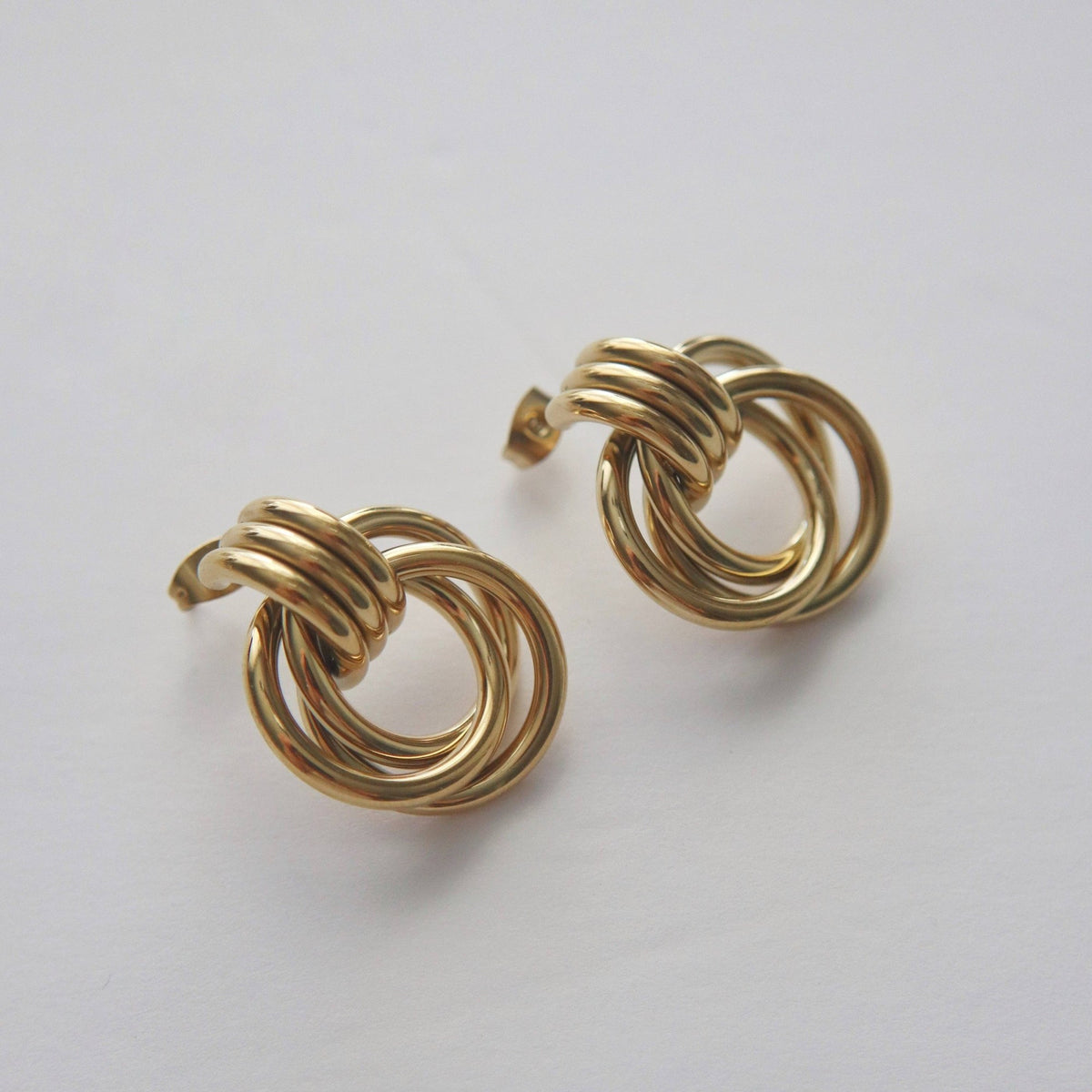 Knot Statement Earrings, 18k gold plated