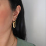 Double Link Drop Earrings, gold plated