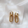 Double Link Drop Earrings, gold plated