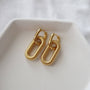 Double Link Drop Earrings, gold plated