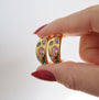 Multicolor Stone Hoop Earrings, gold plated