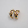 Multicolor Stone Hoop Earrings, gold plated