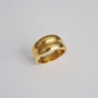 Chunky Double Band Ring, 18k gold plated
