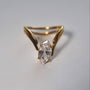 V Shape Marquise CZ Ring, 18k gold plated