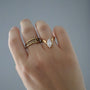 V Shape Marquise CZ Ring, 18k gold plated