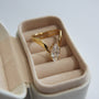 V Shape Marquise CZ Ring, 18k gold plated