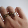 V Shape Marquise CZ Ring, 18k gold plated
