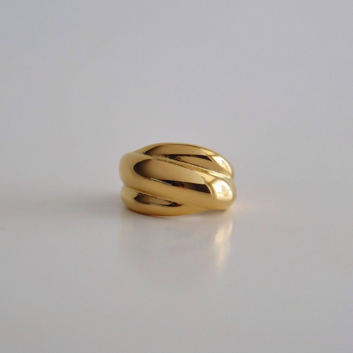Chunky Statement Ring, 18k gold plated