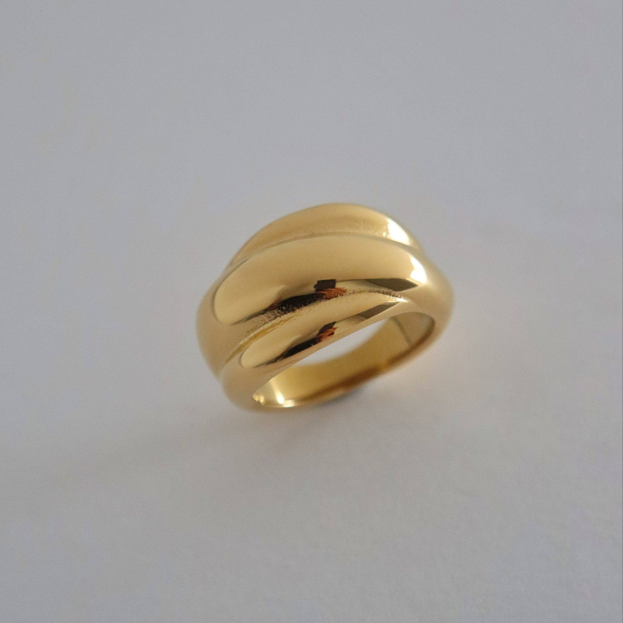 Chunky Statement Ring, 18k gold plated