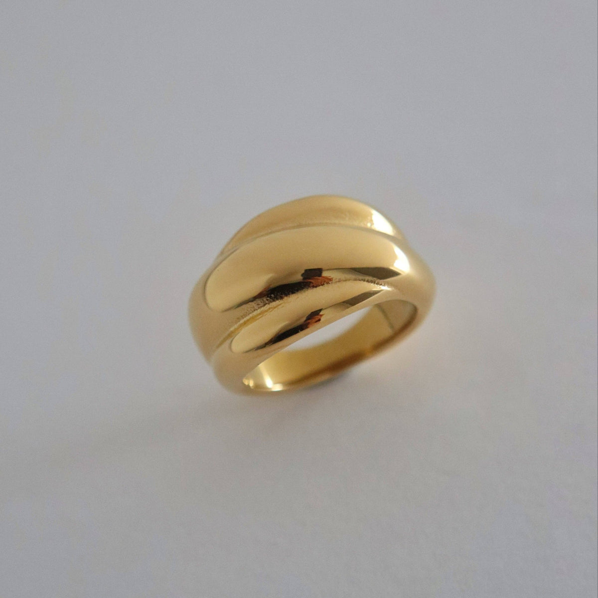 Chunky Statement Ring, 18k gold plated