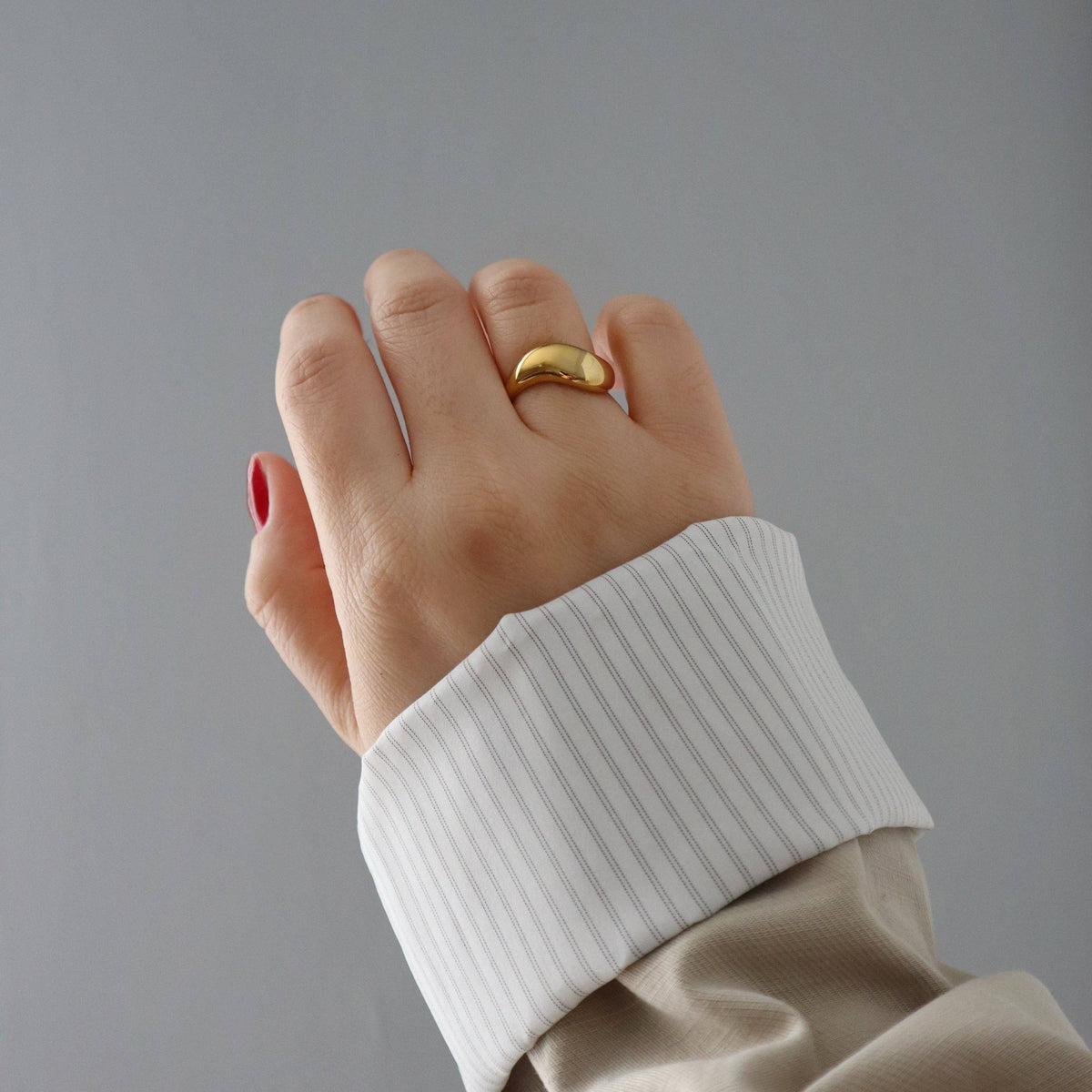 Dome Ring, 18k gold plated