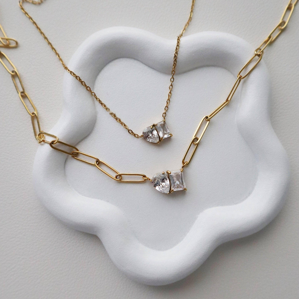 Toi et Moi Necklace, gold plated