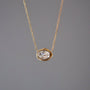 Dainty Hexagon CZ Pendant Necklace, 18k gold plated