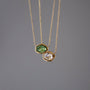 Dainty Hexagon CZ Pendant Necklace, 18k gold plated
