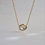 Dainty Hexagon CZ Pendant Necklace, 18k gold plated