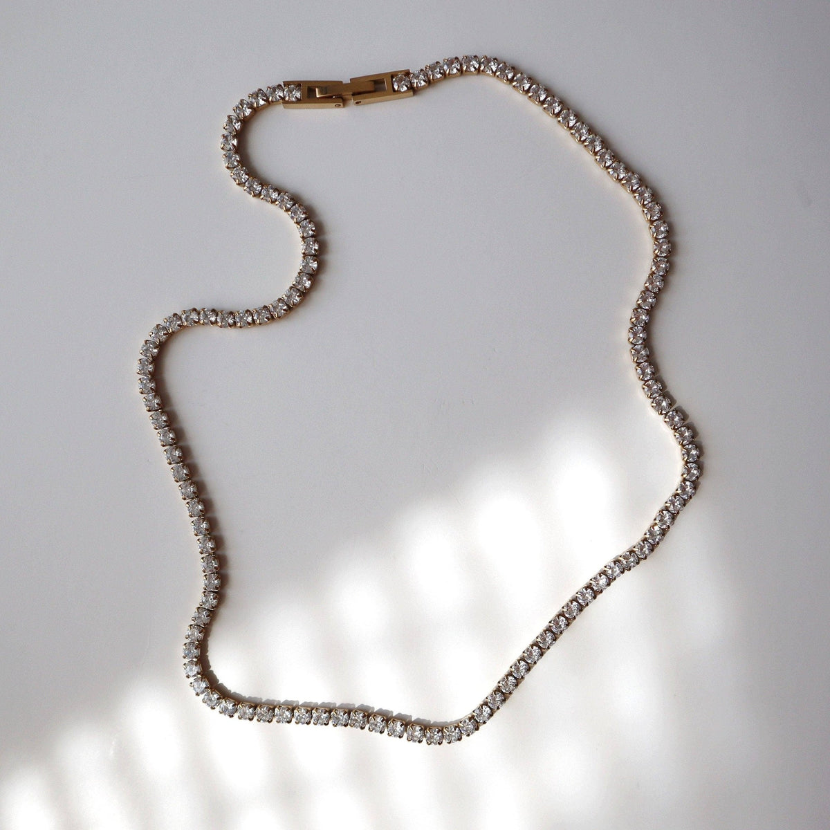 CZ Tennis Necklace, gold plated