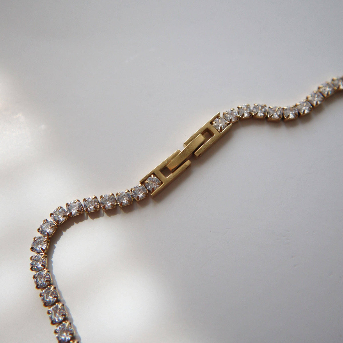 CZ Tennis Necklace, gold plated