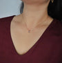 Dainty Emerald Cut CZ Pendant Necklace, gold plated