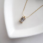 Dainty Emerald Cut CZ Pendant Necklace, gold plated