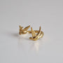 Dove and Leaf Ring, 18k gold plated