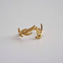 Dove and Leaf Ring, 18k gold plated