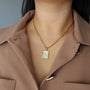 White Shell Pendant Necklace, 18k gold plated