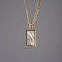 White Shell Pendant Necklace, 18k gold plated