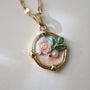 Rose Pendant Necklace, 18k gold plated