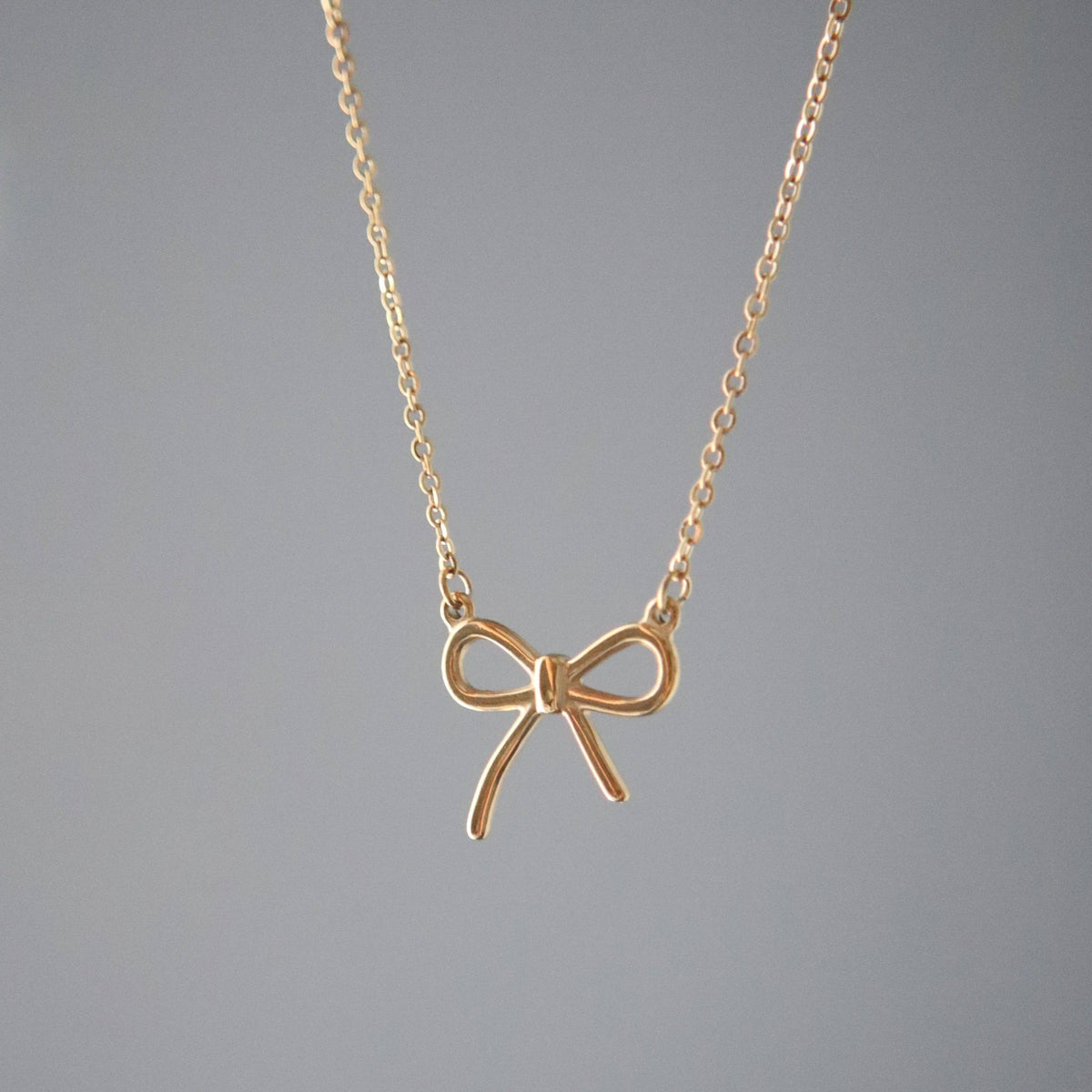 Bow Necklace, gold plated