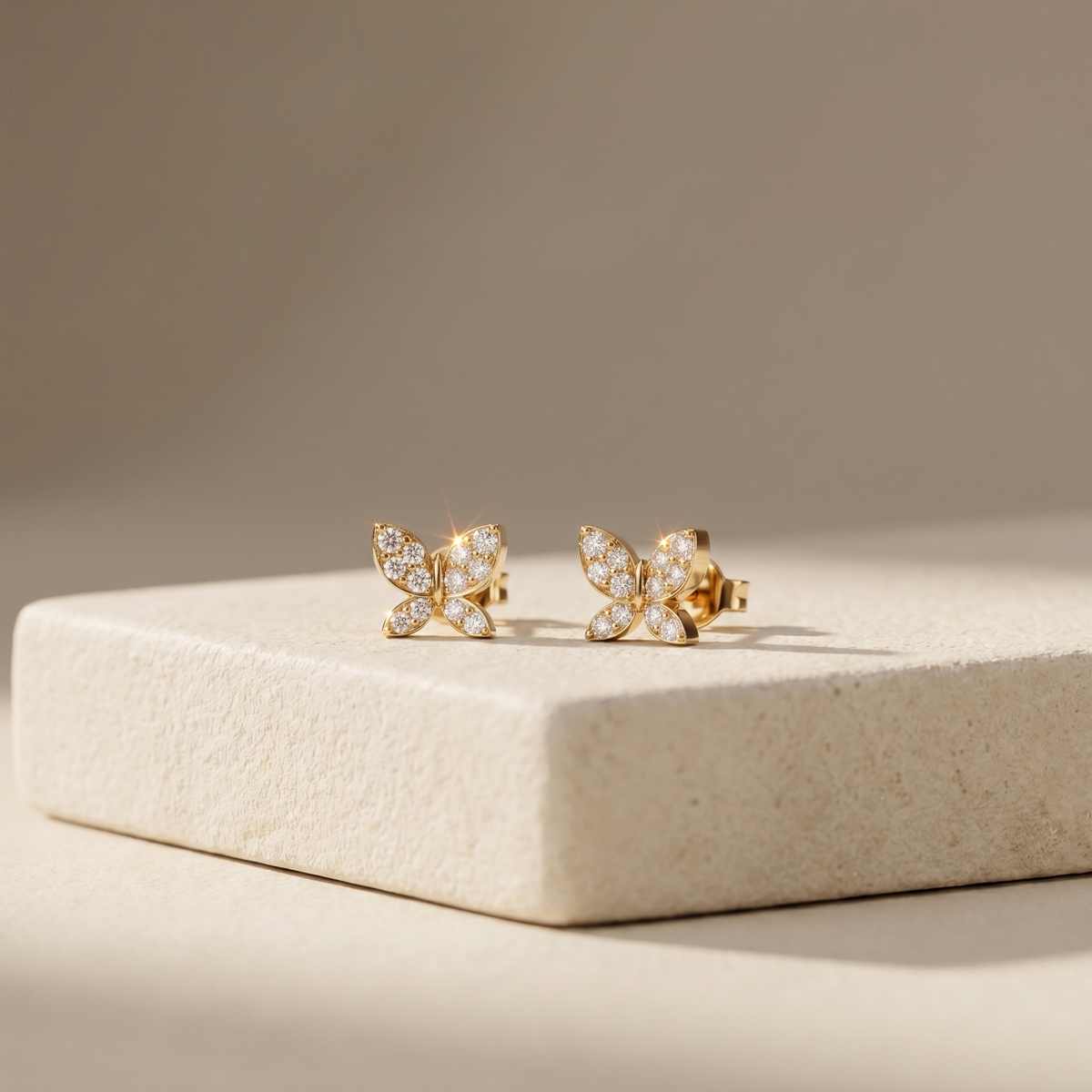 Butterfly Diamond Stud Earrings