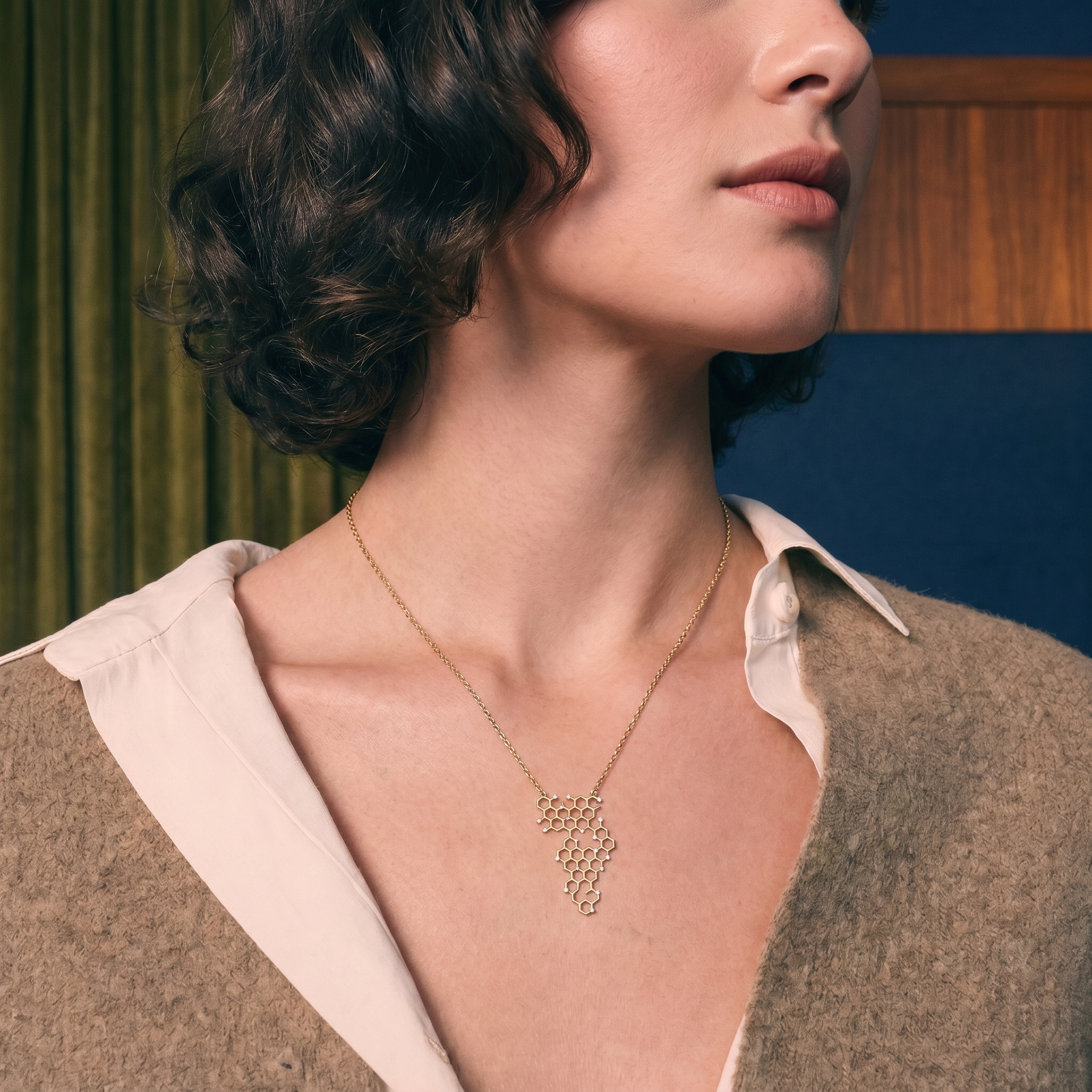 Honeycomb Diamond Pendant
