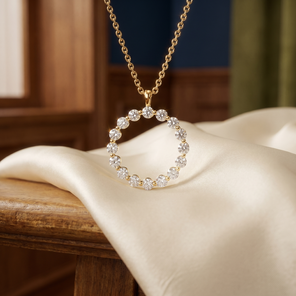 Halo Round Diamond Pendant
