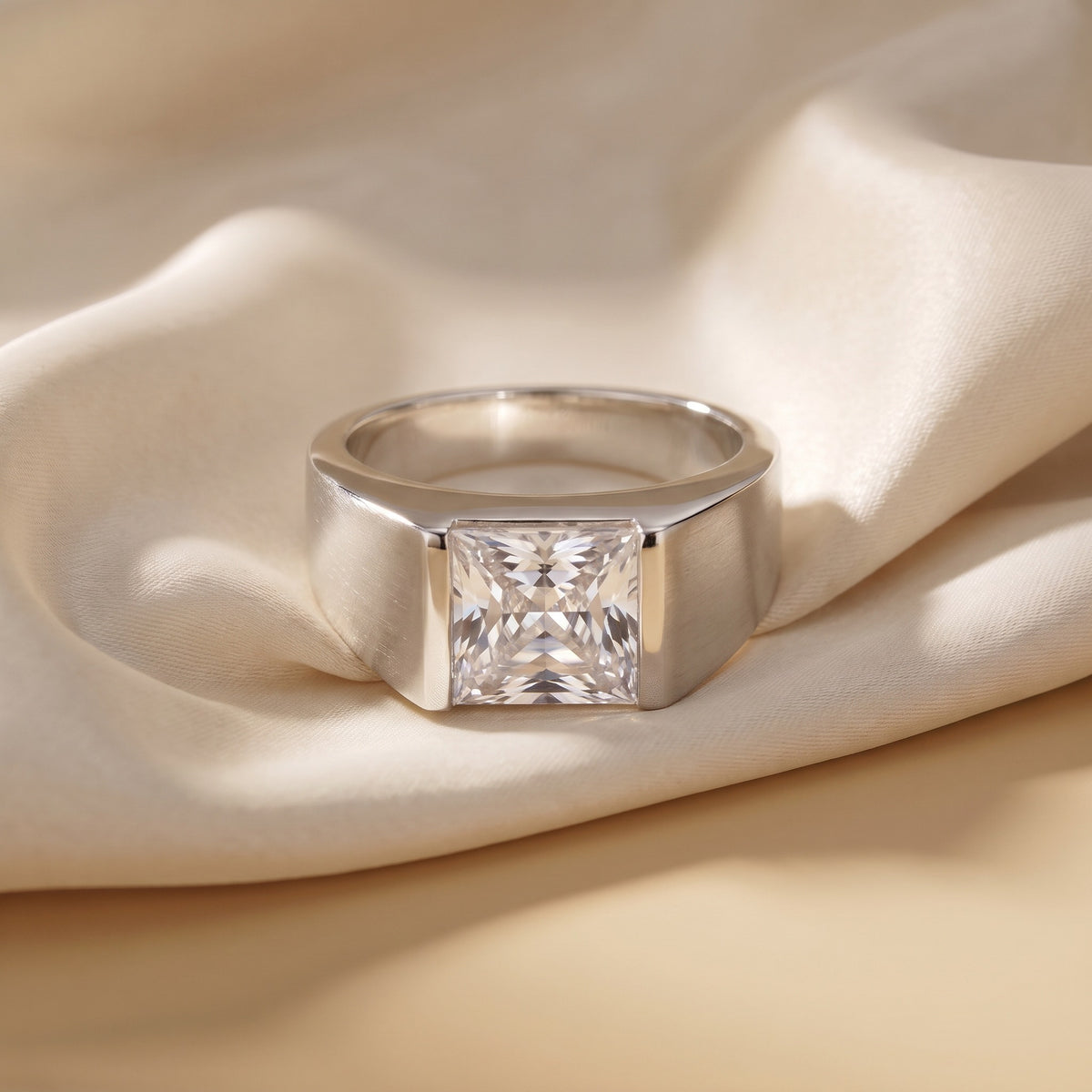 Princess Cut CZ Solitaire Ring, 925 sterling silver