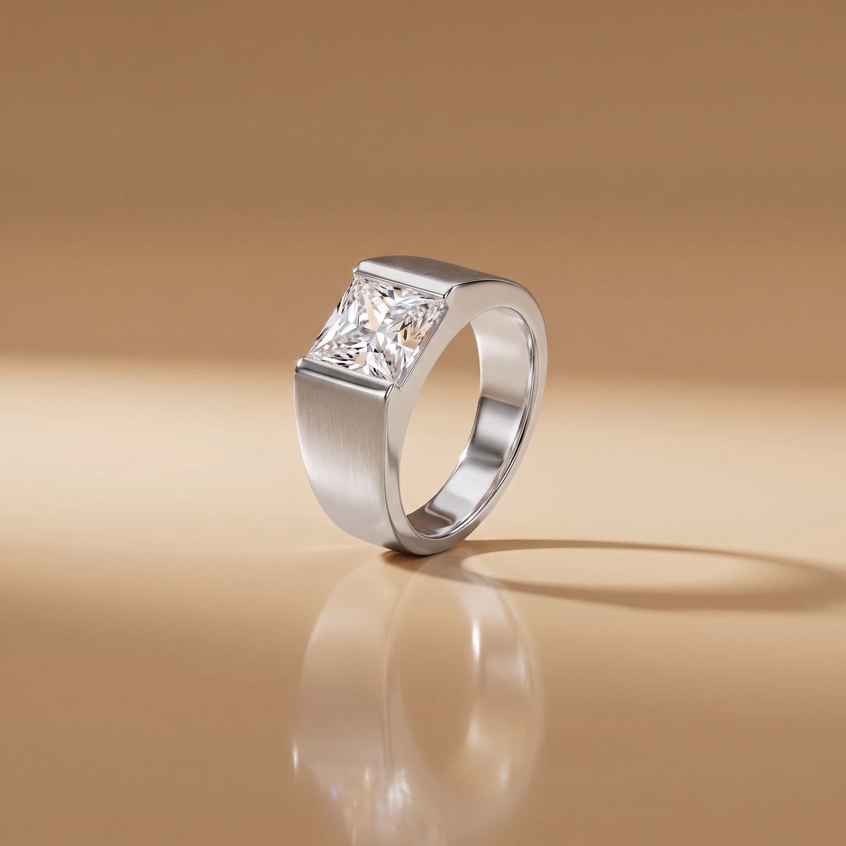 Princess Cut CZ Solitaire Ring, 925 sterling silver