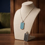 Pave CZ Dog Tag Pendant, 925 sterling silver